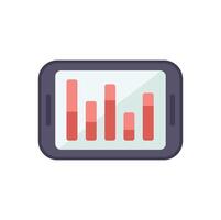 Smartphone showing statistical graph on screen for business analysis vector