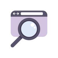 Magnifying glass searching website browser information icon vector
