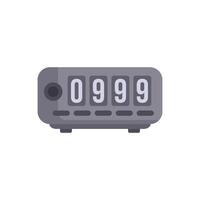 Gray retro alarm clock showing 09,99 time vector