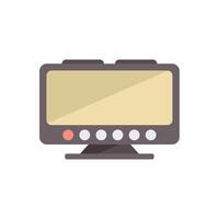 Modern flat screen tv showing empty screen with buttons vector