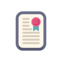 Official certificate document with pink wax seal and ribbon showing authenticity vector