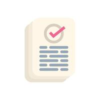 Stack of documents showing successful completion with check mark icon vector