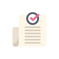 Document with checkmark icon indicating successful completion vector