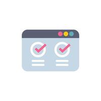 Website showing completed tasks with check mark icon vector
