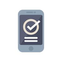 Smartphone showing checkmark for successful mobile payment vector