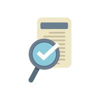 Magnifying glass checking for information on document vector