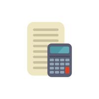 Calculator calculating bill with paper invoice representing accounting vector