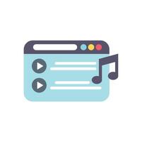 Music streaming website interface displaying playlist with play buttons vector