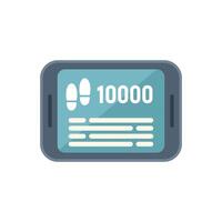 Smartphone showing 10000 steps counter app interface vector