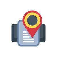 Location pin showing on top of a document for gps tracking vector