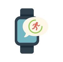 Smartwatch showing running workout progress icon in speech bubble vector