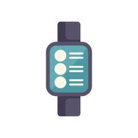 Smart watch showing menu interface with buttons and text lines vector