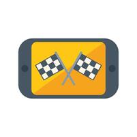 Smartphone showing crossed checkered flags on screen vector