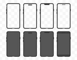 Realistic smartphone mockup icon symbol. Mobile phone logo sign. Device front view. illustration image. Isolated on white background. vector