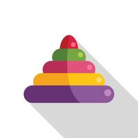 Colorful pyramid toy stacked and displaying on white background vector