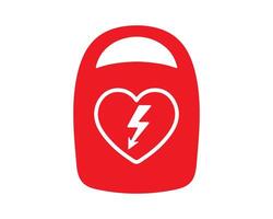 AED emergency defibrillator icon sign symbol. First aid Automated external defibrillator. simple flat style illustration. Isolated on white background. vector