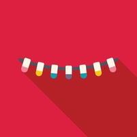 String of lights illuminating with colorful bright bulbs vector
