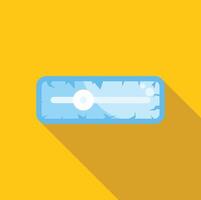 Blue loading bar progress indicator with cracks showing almost finished on yellow background vector
