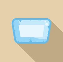 Ice game ui button with cracked border, for creating user interface vector