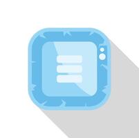 Frozen user interface element with menu buttons showing a list vector