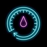 Neon icon of humidity sensor showing low water level vector