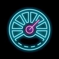Neon speedometer showing information about speed vector