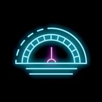 Neon sign representing a performance indicator showing progress on black background vector