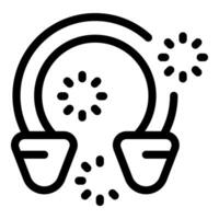 Wireless earphones connecting with each other with bluetooth icon vector