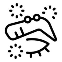 Boomerang flying between exploding fireworks icon vector