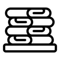 Stack of folded towels on shelf for drying and hygiene vector