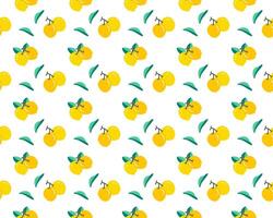 yellow lemon fruit as seamless pattern background vector