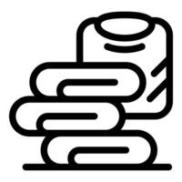 Stack of clean bath towels folded on top of each other vector