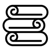 Stack of folded towels icon, laundry service symbol vector