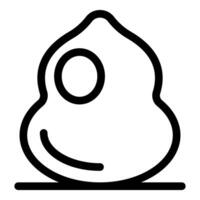 Line icon style representation of a fried egg on a pan vector