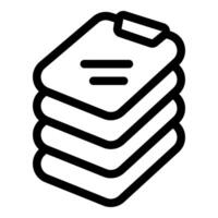 Clipboard with stacked paper representing office documents icon vector