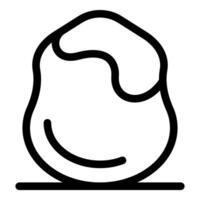 Big raw hazelnut icon showing nut outline vector