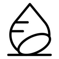 Water drop balancing on solid base creating tension concept icon vector