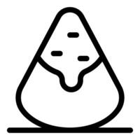 Line icon style illustration of a melting ice cream cone losing its shape vector