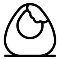 Simple hand drawn icon of a cracked egg for breakfast menu vector
