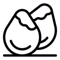 Line style icon representing two salted eggs vector