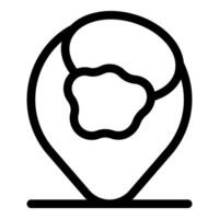Location pin pointing virus bacteria icon showing covid 19 location vector