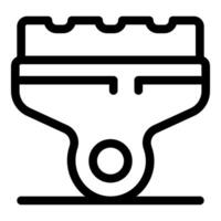 Car ice scraper removing ice from windshield using handle vector