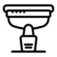Electronic scale displaying weight icon, outline style vector