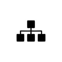 Hierarchical structure icon. Black family tree symbol art. vector
