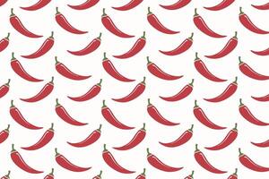 Pattern with chili pepper on white background illustration vector