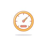 Speedometer icon in flat style. Dashboard color symbol illustration. vector