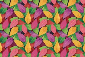 Pattern with colorful Amaranth leaves on dark background illustration vector