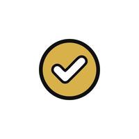 Check mark icon in flat style. Check mark illustration on white isolated background. Tick mark business concept. vector