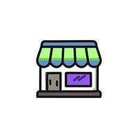 Store flat icon. Single high quality outline shop symbol for web design or mobile app. vector