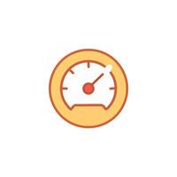 Speedometer icon in flat design. Dashboard symbol illustration. vector